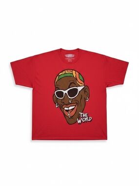 3x Short Sleeve Graphic Tee - Red "The Worm" Dennis Rodman